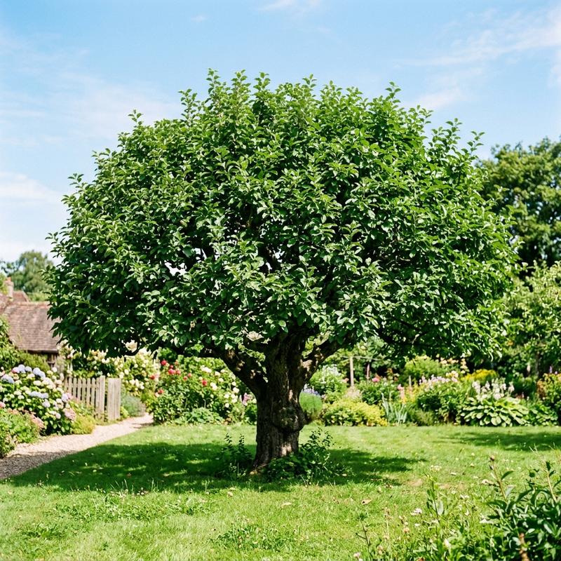No fruit on apple tree for years showing a healthy leafy tree with zero apples