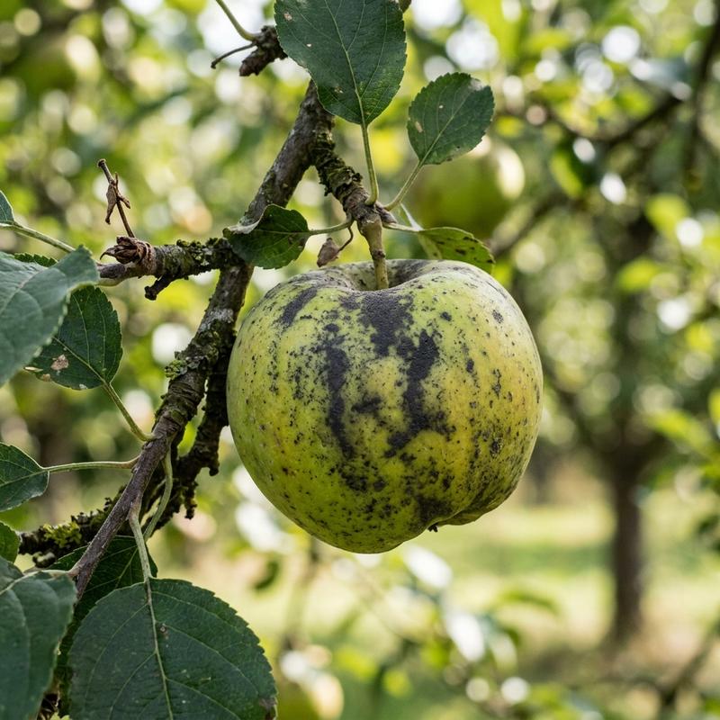 Apples covered in sooty blotch showing dark grey smudgy patches on the skin
