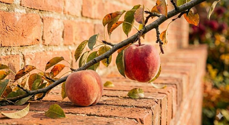 Puckered and blistered peach tree leaves displaying pink-red distortion from peach leaf curl Taphrina deformans infection